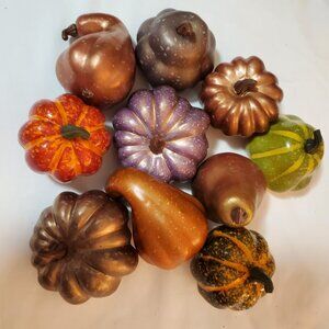 Lot of (10) Assorted Faux Fall Harvest for Your Autumn Display